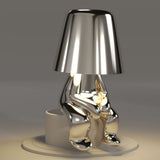 Luminária LED Decorativa Thinker – Estátua Pensador Dourada