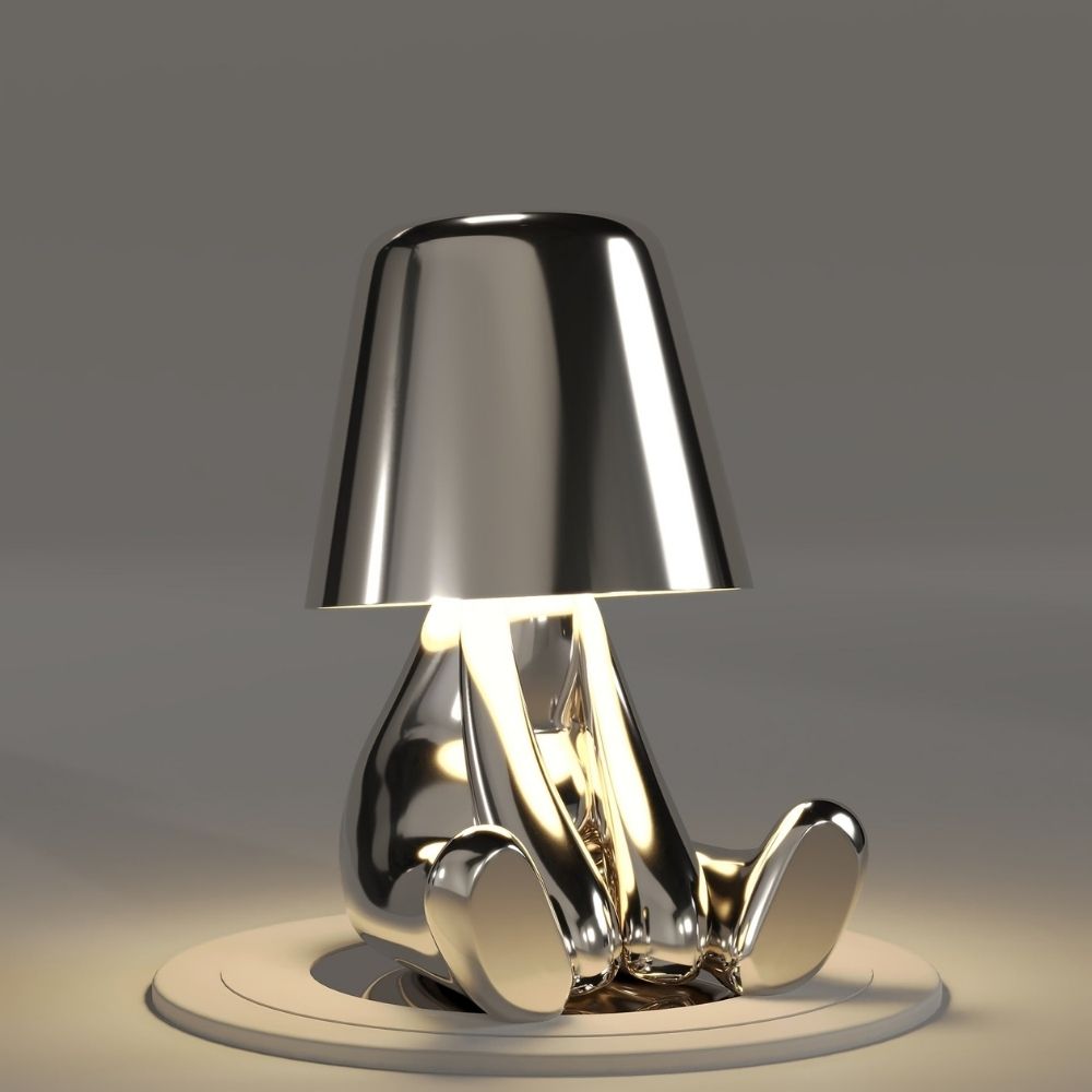 Luminária LED Decorativa Thinker – Estátua Pensador Dourada
