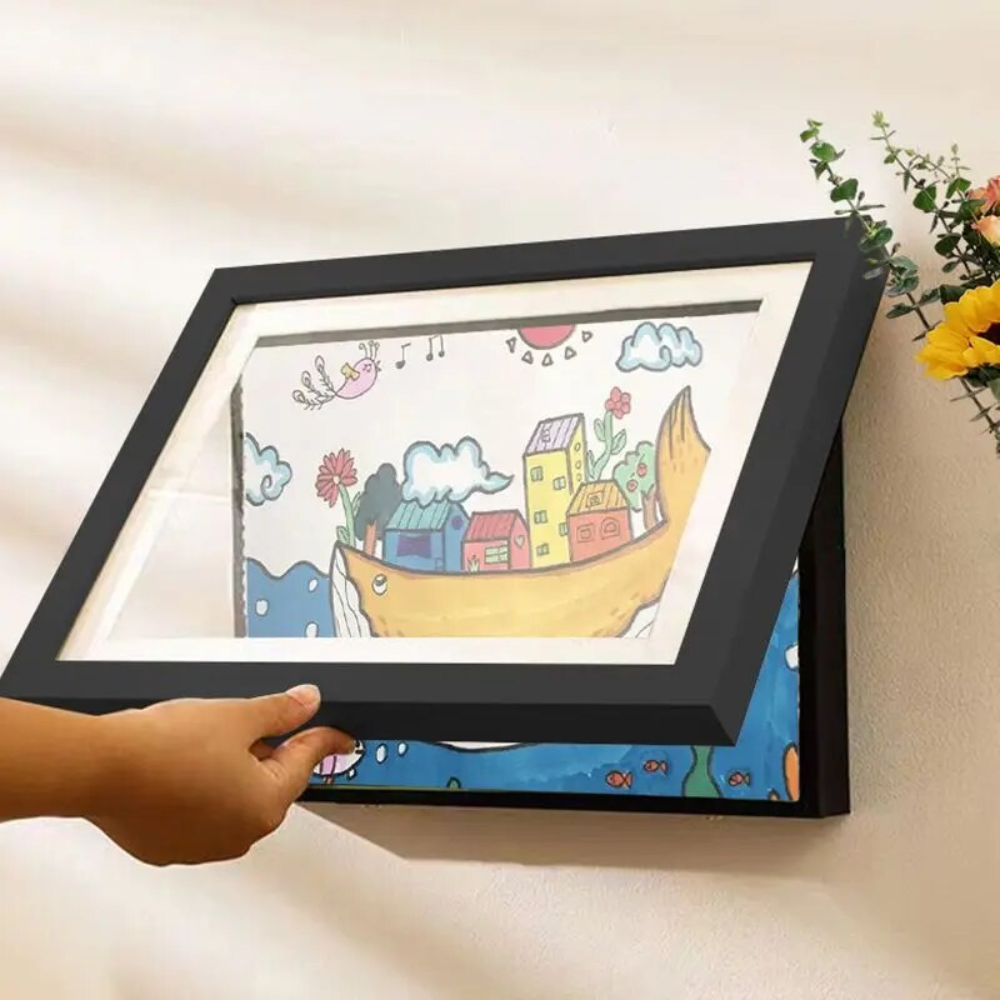 Moldura Magnética Flip para Fotos e Desenhos – Abertura Frontal A4