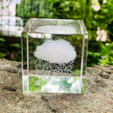 Cubo de Cristal Decorativo Crystal Rain – Nuvem de Chuva em Miniatura 4x4cm
