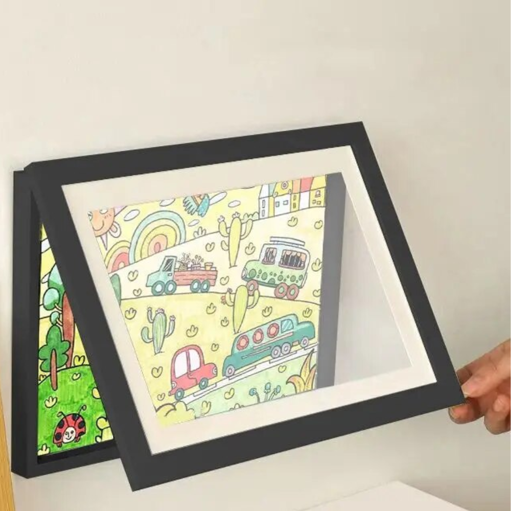 Moldura Magnética Flip para Fotos e Desenhos – Abertura Frontal A4
