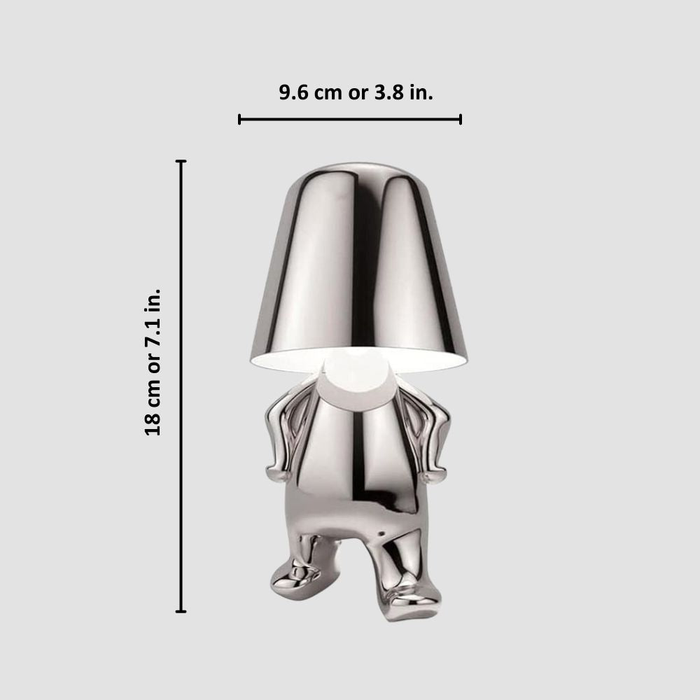 Luminária LED Decorativa Thinker – Estátua Pensador Dourada