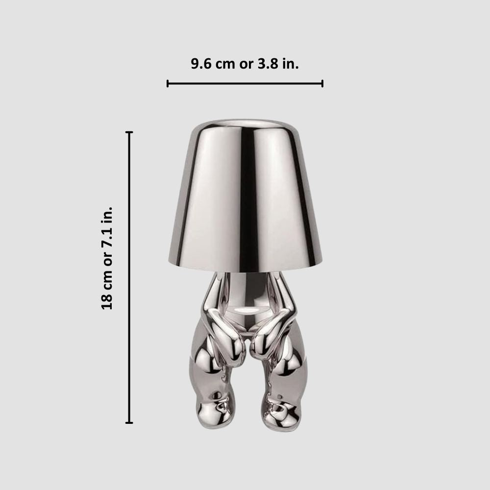 Luminária LED Decorativa Thinker – Estátua Pensador Dourada