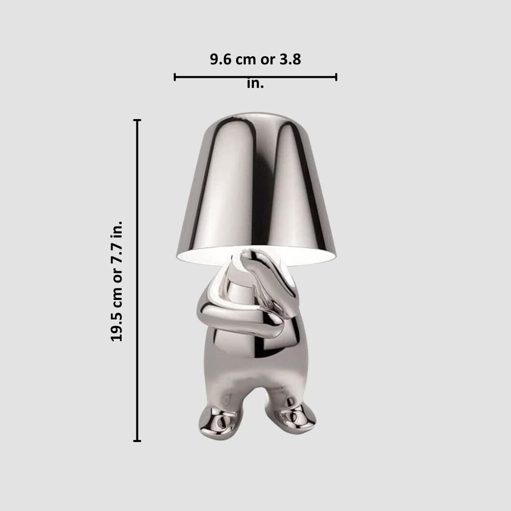 Luminária LED Decorativa Thinker – Estátua Pensador Dourada