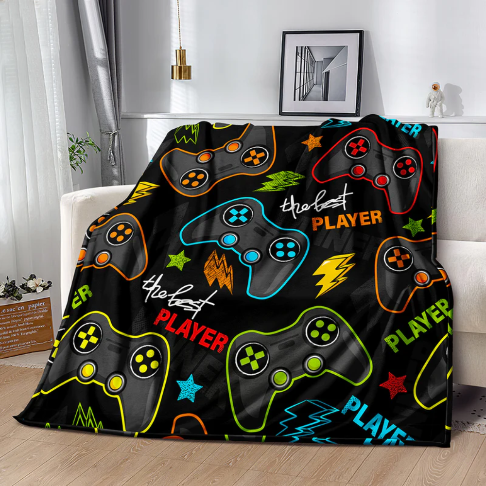 Manta Gamer – Flanela Premium para Sofá e Cama