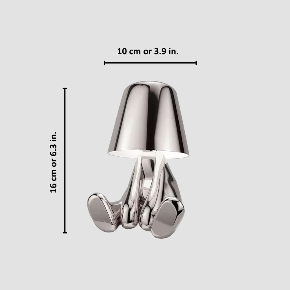 Luminária LED Decorativa Thinker – Estátua Pensador Dourada