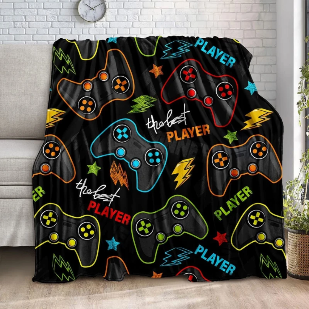 Manta Gamer – Flanela Premium para Sofá e Cama