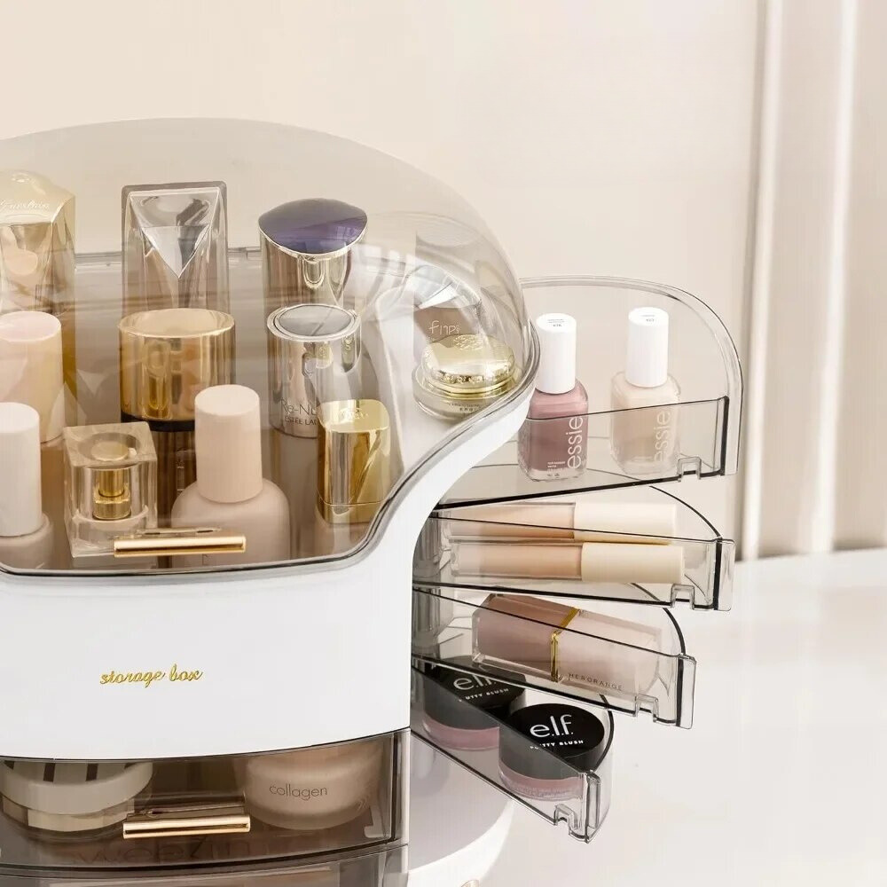 Organizador de Maquiagem Multifuncional – 17 Compartimentos com Gavetas Deslizantes