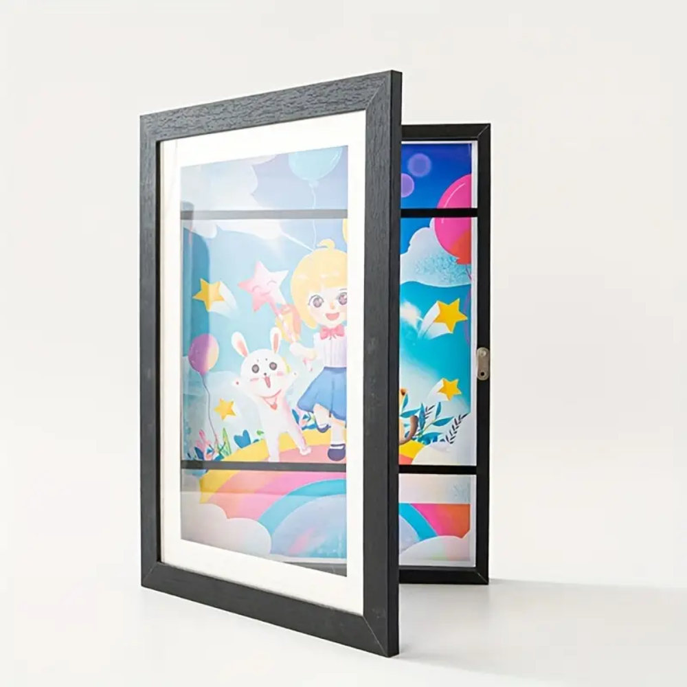 Moldura Magnética Flip para Fotos e Desenhos – Abertura Frontal A4