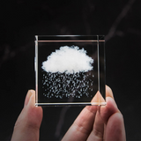 Cubo de Cristal Decorativo Crystal Rain – Nuvem de Chuva em Miniatura 4x4cm