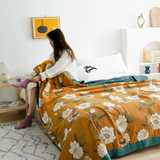 Colcha Floral Reversível Sunshine – Gaze de Algodão Premium