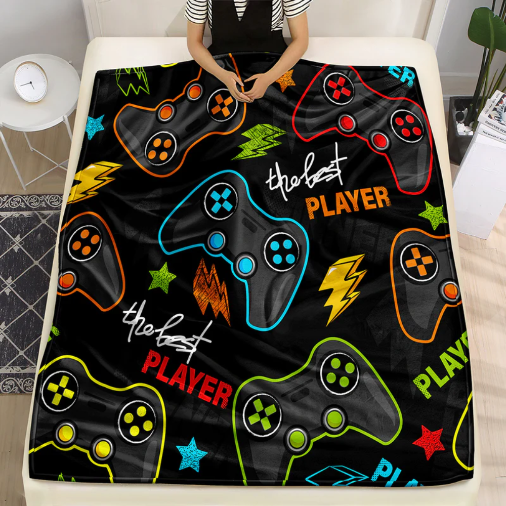 Manta Gamer – Flanela Premium para Sofá e Cama