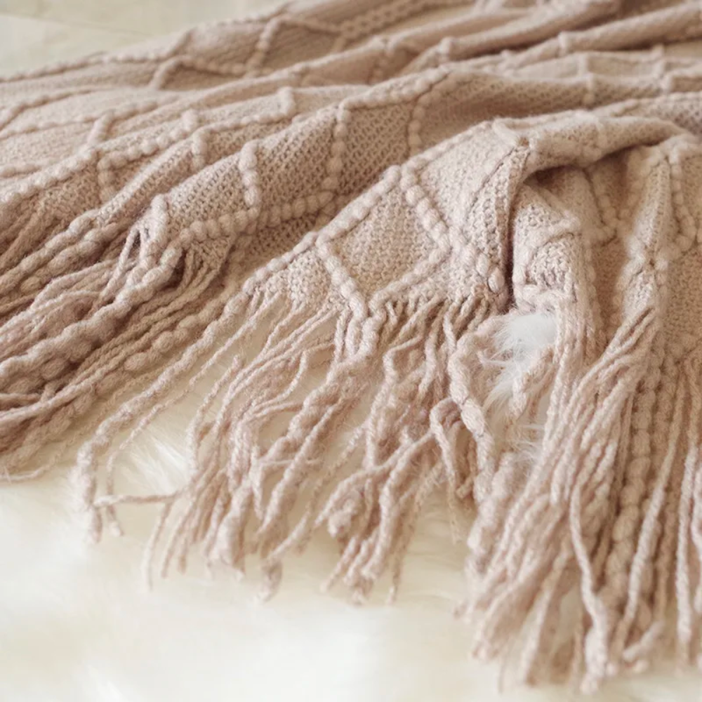 Manta Decorativa para Sofá Sunset Siesta – Com Franjas e Ultra Macia