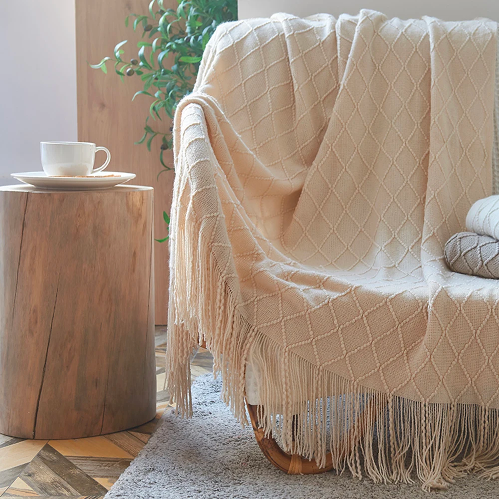 Manta Decorativa para Sofá Sunset Siesta – Com Franjas e Ultra Macia