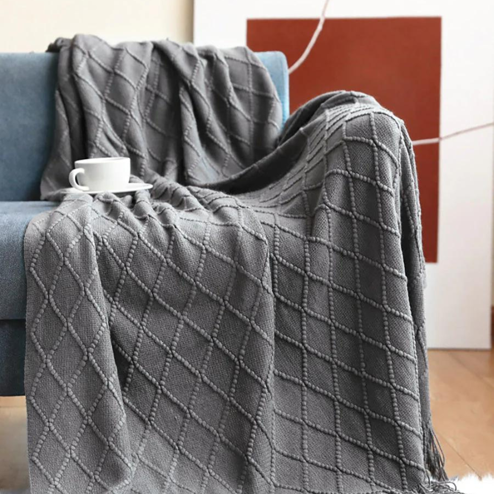 Manta Decorativa para Sofá Sunset Siesta – Com Franjas e Ultra Macia