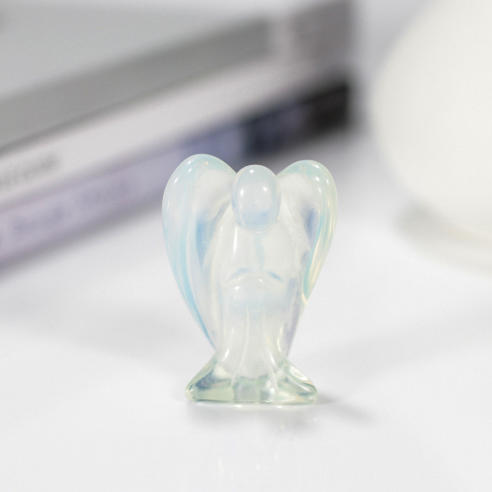 Anjo Esculpido em Pedra Natural – Cristal Decorativo e Espiritual