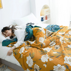 Colcha Floral Reversível Sunshine – Gaze de Algodão Premium