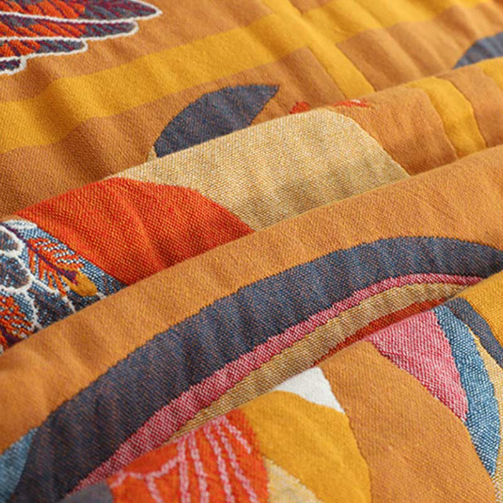 Colcha Estampada de Pássaros em Algodão Gauze – Reversível Tamanhos P, M e G