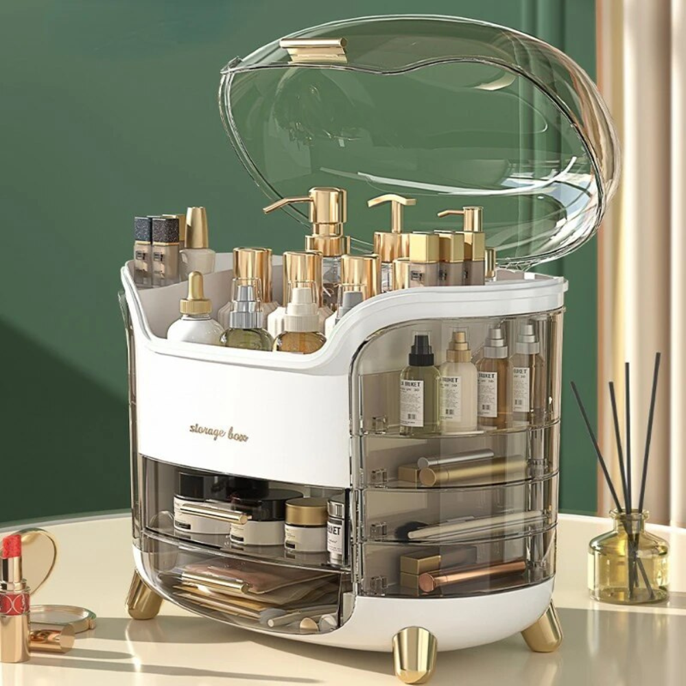 Organizador de Maquiagem Multifuncional – 17 Compartimentos com Gavetas Deslizantes