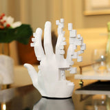 Escultura Decorativa Mão Pixel Art