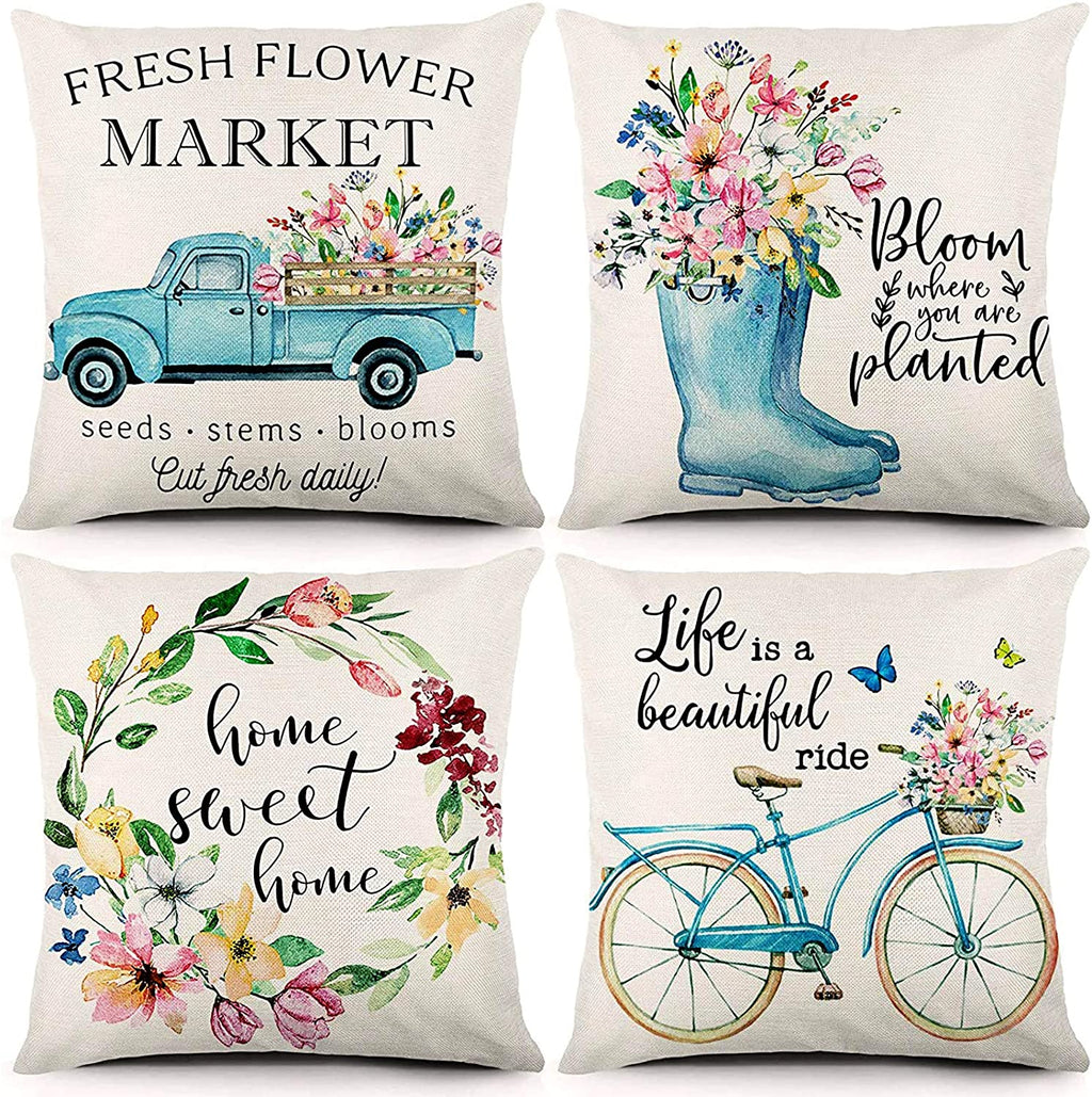 Capas de Almofada Spring Fresh – Estilo Campo e Primavera 45x45cm