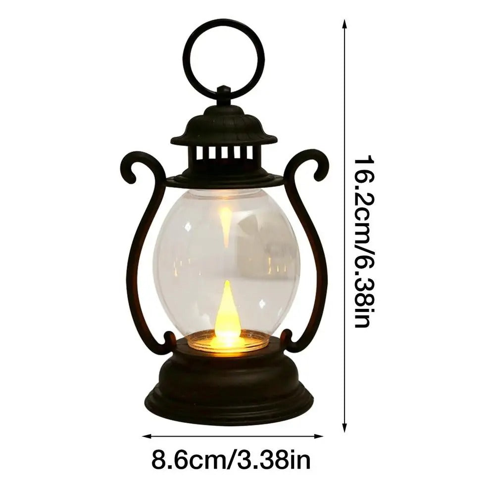 Lanterna Vintage LED Portátil a Bateria – Decorativa para Casa e Festas 16cm