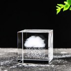 Cubo de Cristal Decorativo Crystal Rain – Nuvem de Chuva em Miniatura 4x4cm