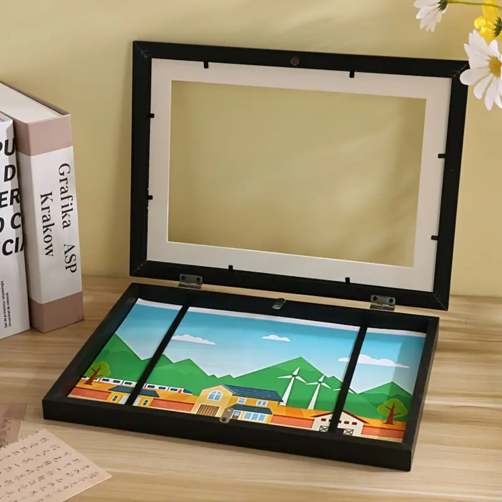 Moldura Magnética Flip para Fotos e Desenhos – Abertura Frontal A4