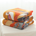 Colcha Estampada de Pássaros em Algodão Gauze – Reversível Tamanhos P, M e G