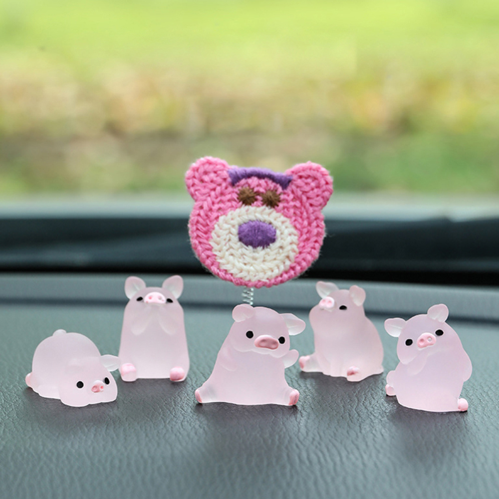 Kit 6 Mini Porquinhos Luminosos – Brilham no Escuro em Poses Diferentes
