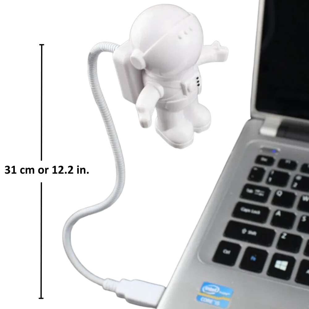Luminária USB Astronauta Flexível – Luz de Mesa LED para Notebook e Computador