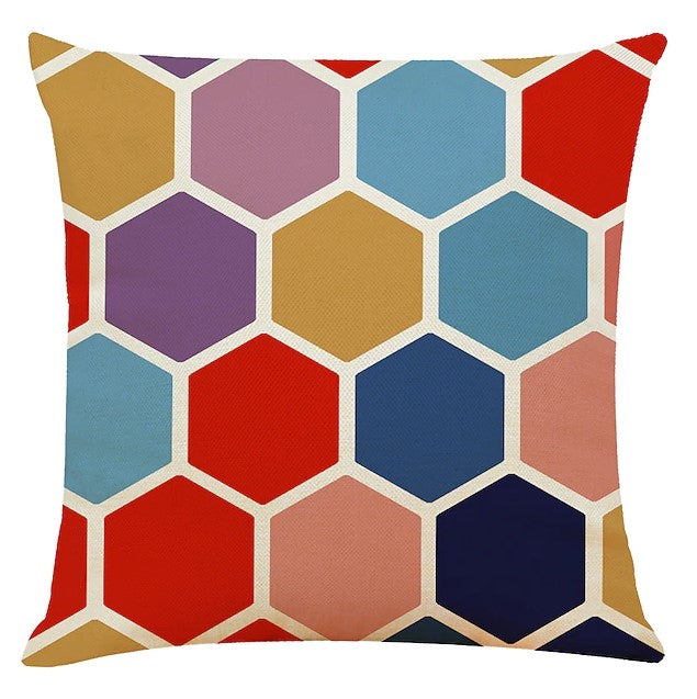 Capas de Almofada Geométricas Coloridas – Kit 4 Peças 45x45cm