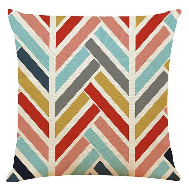 Capas de Almofada Geométricas Coloridas – Kit 4 Peças 45x45cm