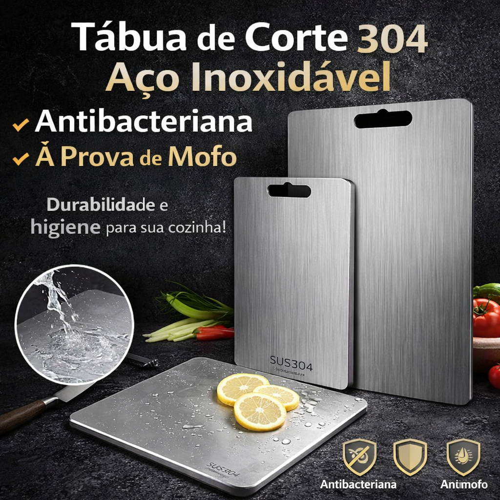 Tábua de Corte Multifuncional - Antibacteriana à Prova de Mofo