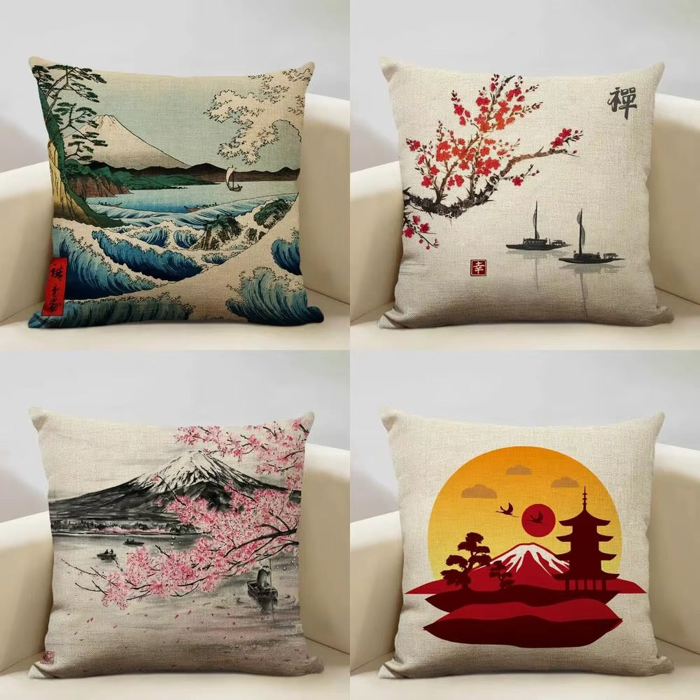 Capas de Almofada com Estampas Japonesas – Arte Oriental 50x50cm