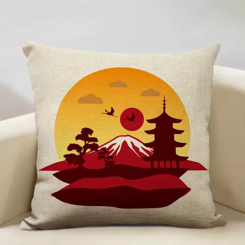 Capas de Almofada com Estampas Japonesas – Arte Oriental 50x50cm