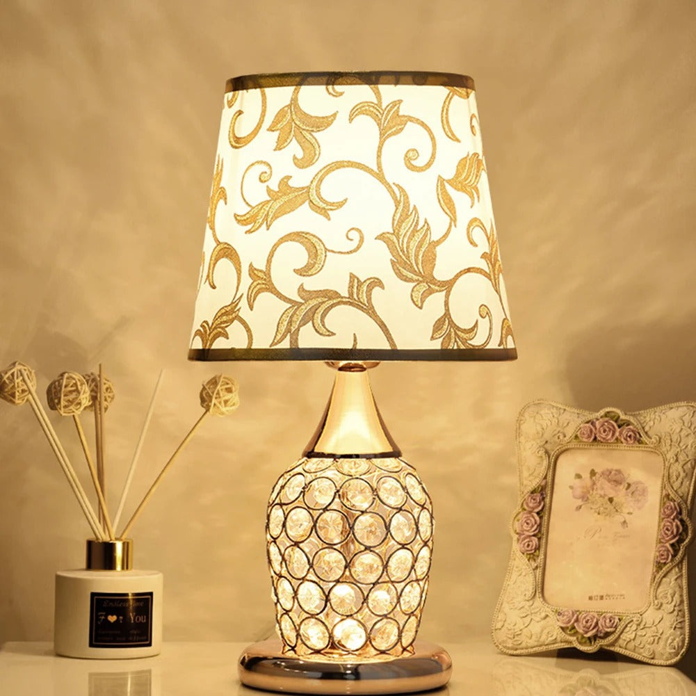 Luminária de Mesa Cristal Estilo Europeu – Abajur Decorativo