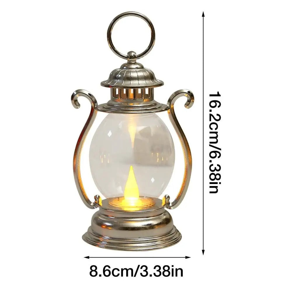 Lanterna Vintage LED Portátil a Bateria – Decorativa para Casa e Festas 16cm
