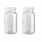 Vaso de Vidro Transparente Listrado – Decoração Floral e Hidropônica