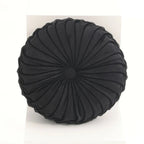 Almofada Redonda Plissada 3D em Veludo – Costurada à Mão 35x35cm