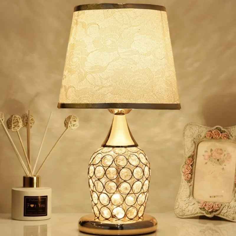 Luminária de Mesa Cristal Estilo Europeu – Abajur Decorativo