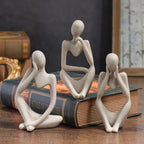 Kit Estatuetas Minimalistas de Contemplação Humana – Escultura Decorativa Premium