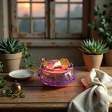 Vela Aromática Cornucópia em Pote de Vidro Roxo