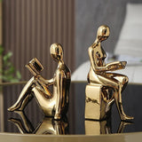 Kit 2 Esculturas Figura Leitora – Enfeite Decorativo Moderno