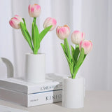 Luminária de Mesa Tulipa LED Recarregável – 3 Cores com Toque Sensitivo