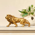Estátua de Leão Dourado em Resina – Escultura Decorativa Premium para Mesa e Aparador
