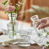 Vaso de Vidro Transparente Listrado – Decoração Floral e Hidropônica