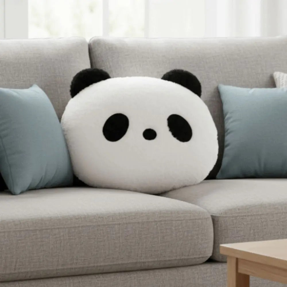 Almofada Panda de Pelúcia Kawaii 30cm – Travesseiro Fofo para Sofá