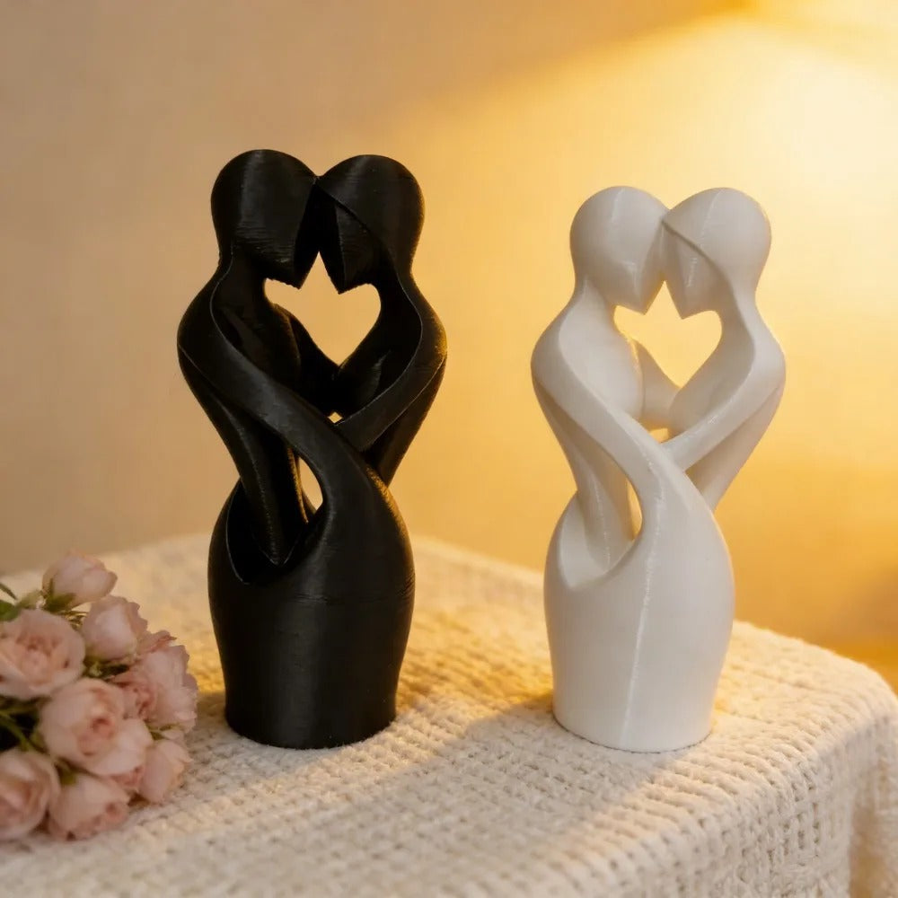 Escultura de Amantes Entrelaçados "União" – Decoração Minimalista Moderna para Casa