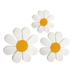 Kit 3 Margaridas Decorativas em Madeira – Ornamento Floral Vintage para Mesa e Parede